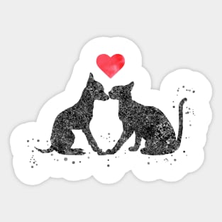 Cat and dog kissing Sticker